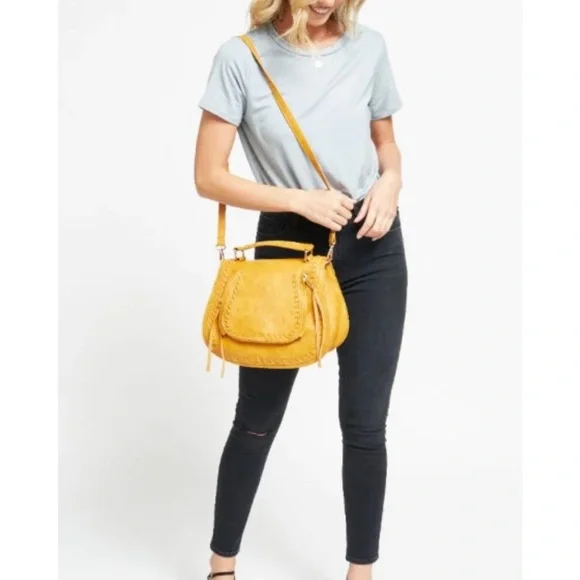 URBAN EXPRESSIONS Khloe Crossbody/Satchel in color Mustard - Picture 2 of 12